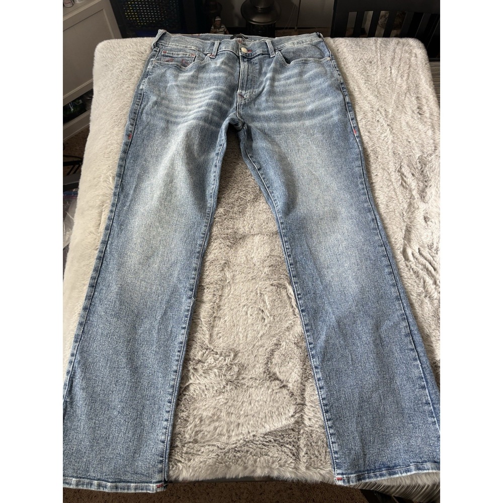 True Religon Ricky Mens Jeans Blue‎ Denim Size 36x32 medium wash new